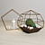 Mini Glass Terrariums with Cacti & Candle 3D model small image 1