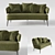 Luxury Aston Sofa with Dual Fabric Options 3D model small image 1