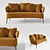 Luxury Aston Sofa with Dual Fabric Options 3D model small image 2