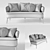 Luxury Aston Sofa with Dual Fabric Options 3D model small image 3