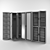 Versatile Four-Compartment Wall Cabinets 3D model small image 2