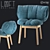 LoftDesign Chair 1671: Stylish Wood and Fabric Seating 3D model small image 1