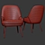 Contemporary Upholstered Dining Chair 3D model small image 3