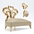 Elegant Heart-Back Occasional Chair 3D model small image 1