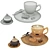 Elegant Coffee Set 3D model small image 3