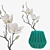 Elegant White Magnolia Branch 3D model small image 1