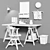 Efficient and Stylish Workplace Set 3D model small image 3