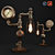 Vintage Steampunk Steam Gauge Lamp 3D model small image 1