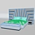 CozyDream Bed with Headboard & Bench 3D model small image 2