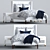 Sleek Broderick Tufted Bed 3D model small image 1