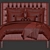 Sleek Broderick Tufted Bed 3D model small image 3