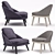 Elegant Minotti Lawson Armchair with Legs 3D model small image 1
