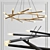 Modern Linear Polaris Chandelier 3D model small image 1
