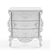 Elegant French 3 Drawer Nightstand 3D model small image 1