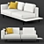 Elegant Nocelle 3 Seater Sofa Set 3D model small image 1