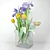 Blossoming Beauty: Iris and Tulip Bouquet 3D model small image 3