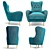 Montreal Deluxe Accent Chair 3D model small image 1