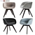 Sleek Scoop Chair: Gold Accent & Matte Black Finish 3D model small image 1
