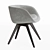 Sleek Scoop Chair: Gold Accent & Matte Black Finish 3D model small image 2