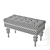 Luxurious Handcrafted Gray Velvet Banquette: Barlett 3D model small image 3