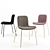 Langue Stack Velvet Chairs + Oku Round Table 3D model small image 2