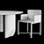 Modern Wedge Dining Table Set. 3D model small image 2