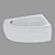 Elegant Asymmetric Bathtub: Joanna 150x95, Right 3D model small image 1
