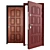 Torex Snegir 60 PP - Red Wood Steel Door 3D model small image 1