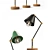 Retro Industrial Desk Lamps 3D model small image 2