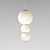 Contemporary Gold and White Pendant Light 3D model small image 1
