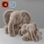 Soft Baby Elephant Plush Toy 3D model small image 1