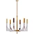 Elegant Brass Acrylic Chandelier 3D model small image 1