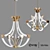 Elegant Acrylic & Brass Chandelier 3D model small image 1