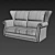 Elegant Contoured Balito Sofa 3D model small image 3