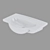 Sleek White Inset Sink: NATI 70 3D model small image 1