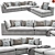 Elegant Hamilton Open End Sofa 3D model small image 1