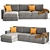 Modern Alberta Salotti Togo Sofa 3D model small image 1