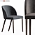 Elegant Camille Chair: Velvet & Wood 3D model small image 1