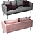 Elegant Samt-Sofa Ivy - Luxuriöses 2-Sitzer 3D model small image 2