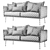 Elegant Samt-Sofa Ivy - Luxuriöses 2-Sitzer 3D model small image 3