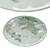 Green World Map Cotton Round Rug 3D model small image 1
