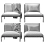 Hem Kumo: Versatile Modular Seating 3D model small image 3