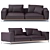 Sleek Ettore Sofa by Citterio 3D model small image 1