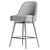 Mid-Century Leather Counter Stool 3D model small image 3