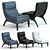 Sleek Kirk Armchair: High-Detailed 3D Model 3D model small image 1