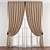 Refined Folded Curtain 3D model small image 1