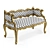 Handcrafted Mahogany Bench with Golden Finish 3D model small image 3