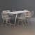 MDF Italia Dining Set: Axy Comfort Table & Flow Filo Chair 3D model small image 3