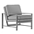 Modern Metal Upholstered Chair 3D model small image 3