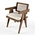 Pierre Jeanneret Teak Wicker Chair 3D model small image 1